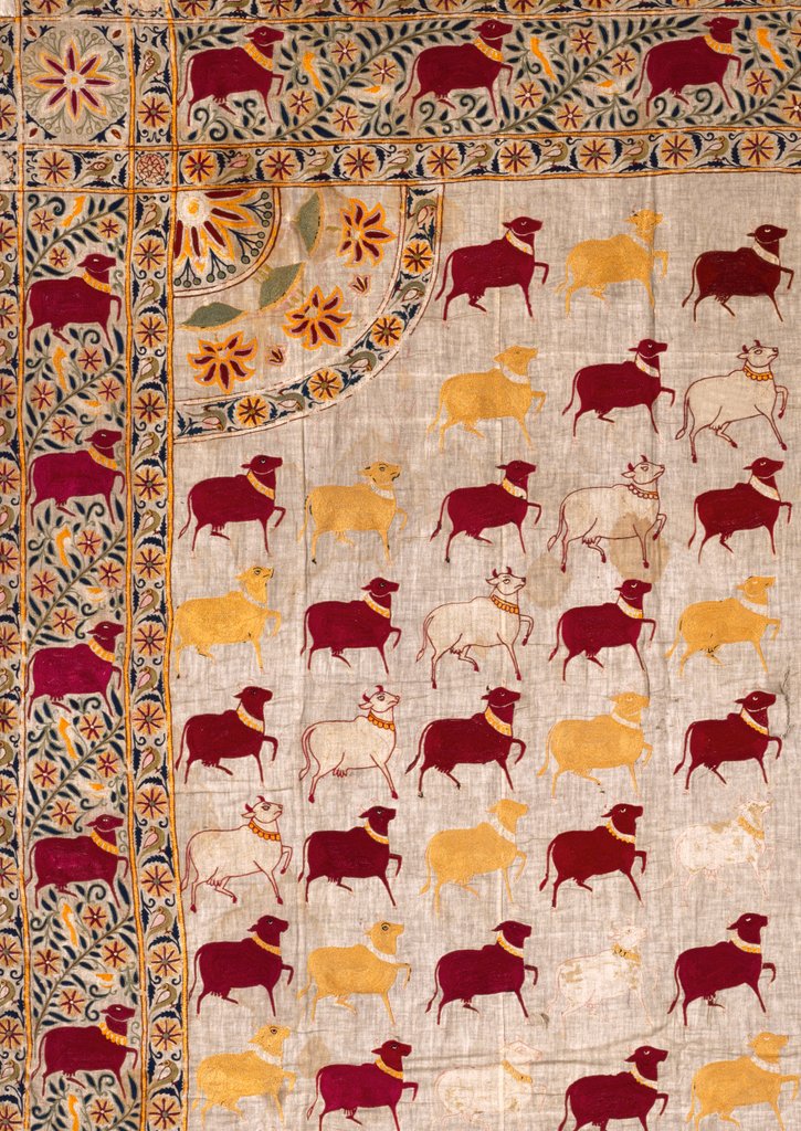 Detail of Hanging for a Shrine or Pichhwai. Gujarat, India, late 19th century by Unknown