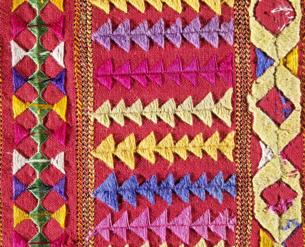 Detail of Embroidered Stole. Thar Desert, India, 19th-20th century by Unknown