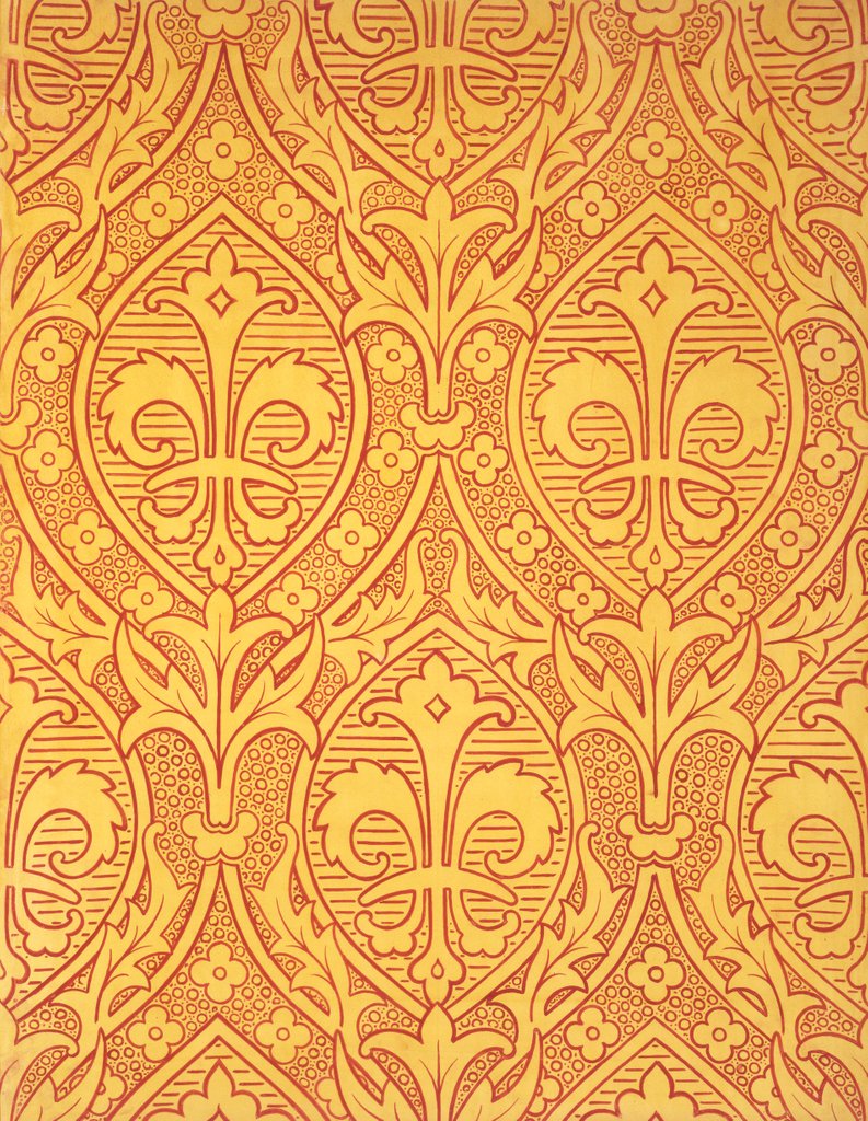 Detail of Wallpaper for the Houses of Parliament by A. W. N. Pugin