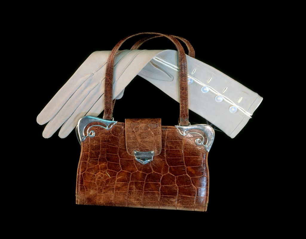 Detail of Handbag and glove by Unknown