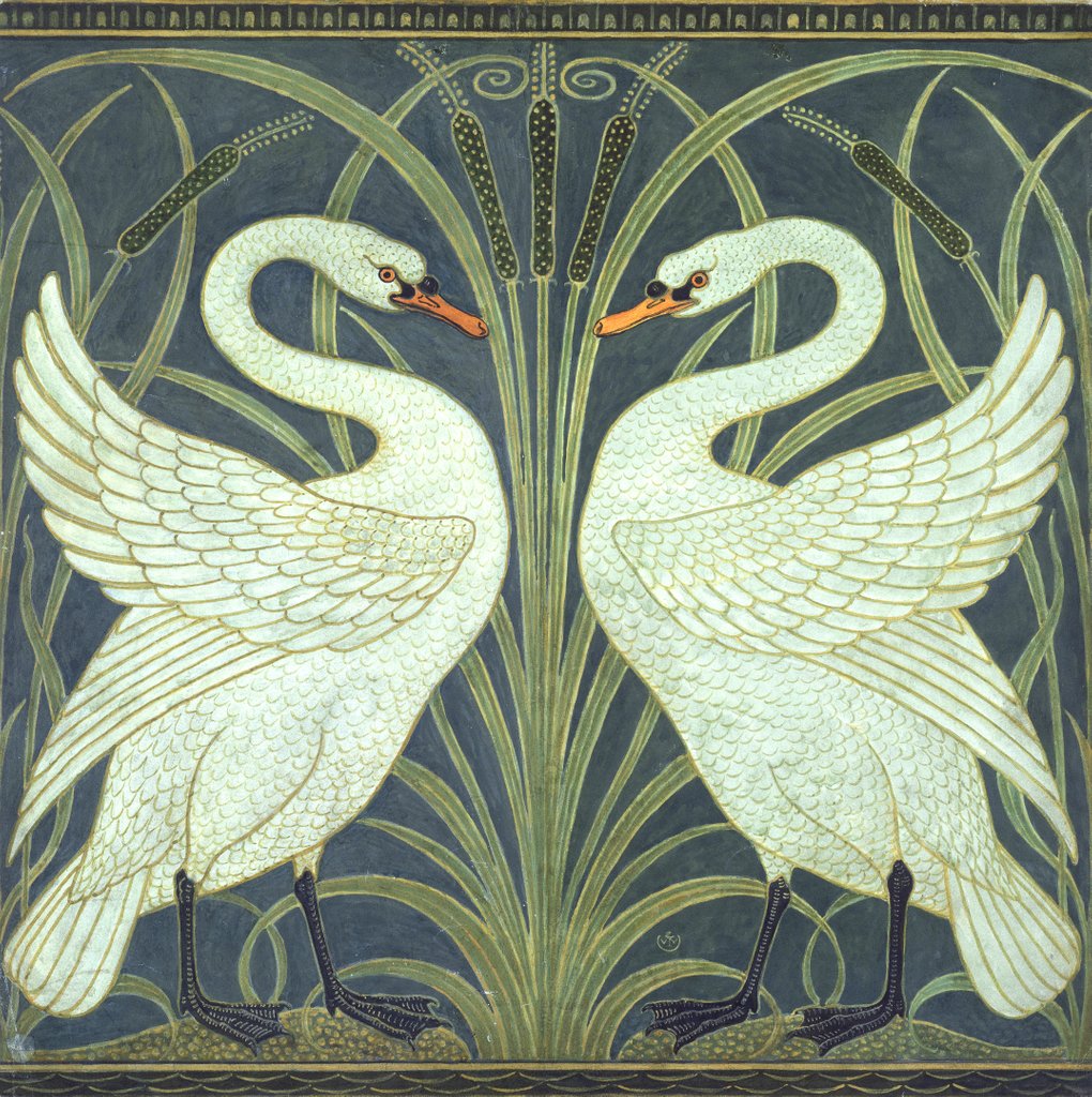 Detail of Swan, Rush and Iris by Walter Crane