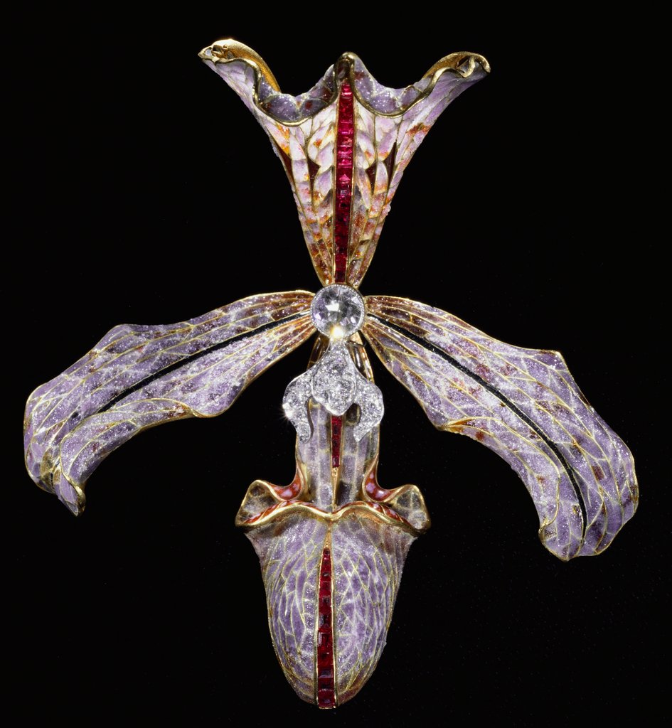 Detail of Orchid Hair Ornament by Philippe Wolfers