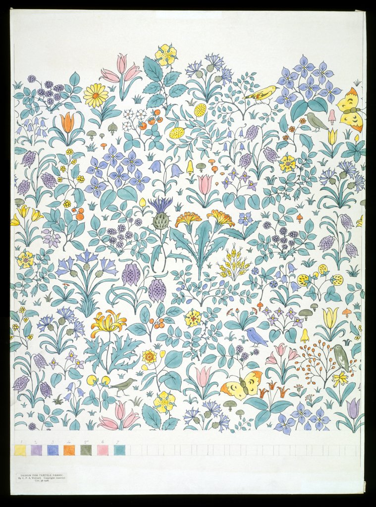 Detail of Design for a printed textile by C.F.A. Voysey