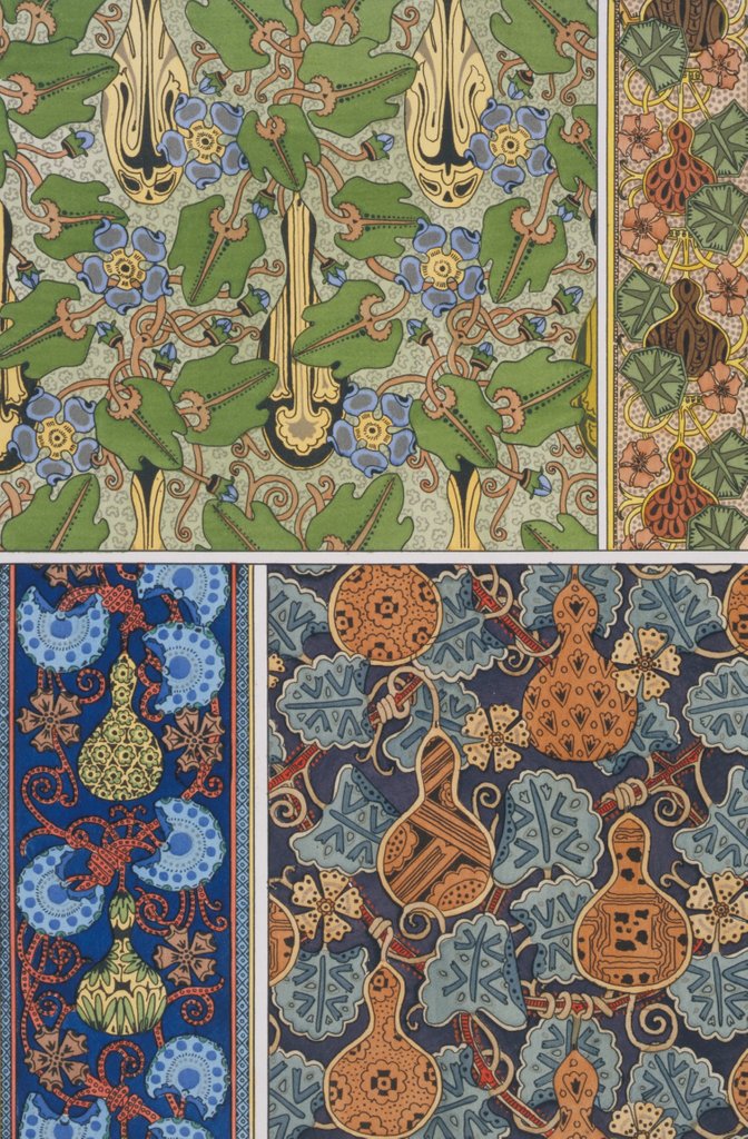 Detail of Gourd wallpaper by Eugene Grasset