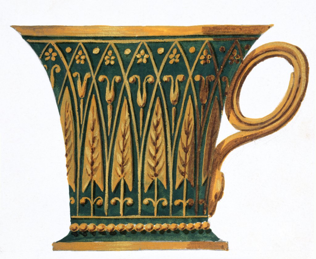 Detail of Design for a cup, from the Dagoty porcelain manufacture. Paris, France, 1800 by Unknown