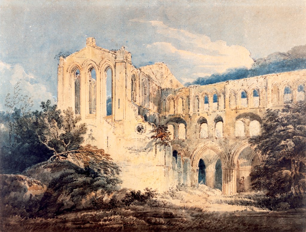 Detail of Rievaulx Abbey by Thomas Girtin