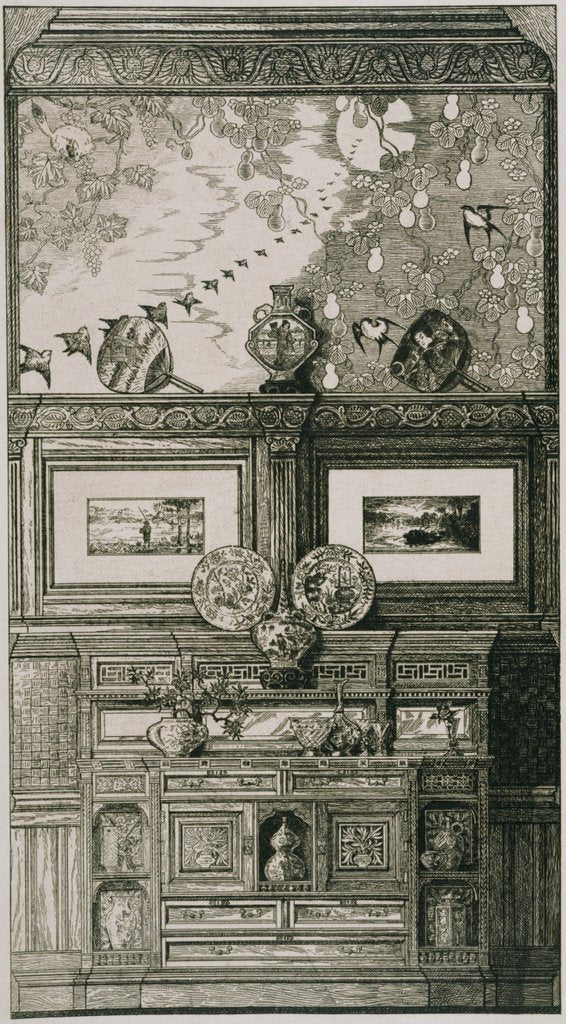 Detail of Wall Panelling and Display Cabinet by Anonymous