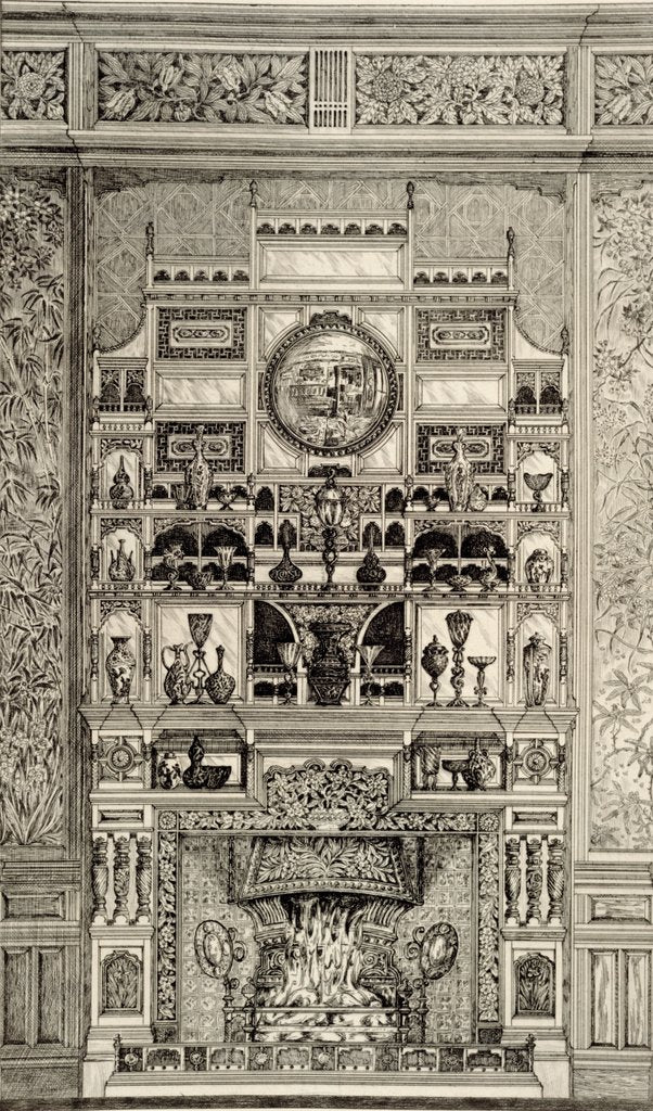 Detail of Large fireplace and surround by Anonymous