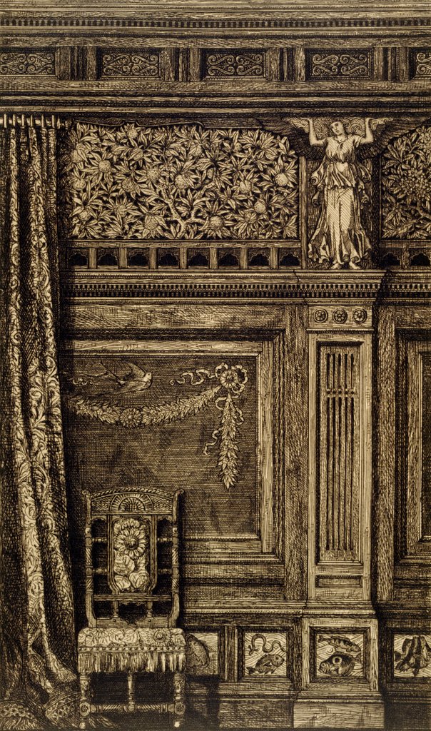 Detail of Panelled room with chair by Anonymous