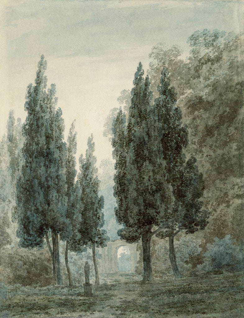 Detail of In the Garden of the Villa Pomfili, Rome by John Robert Cozens