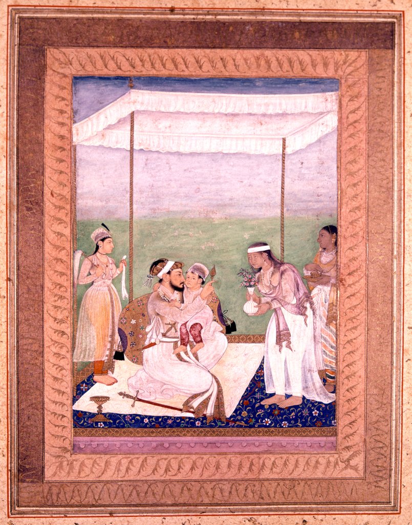 Detail of Shah Jahan with one of his sons by Unknown