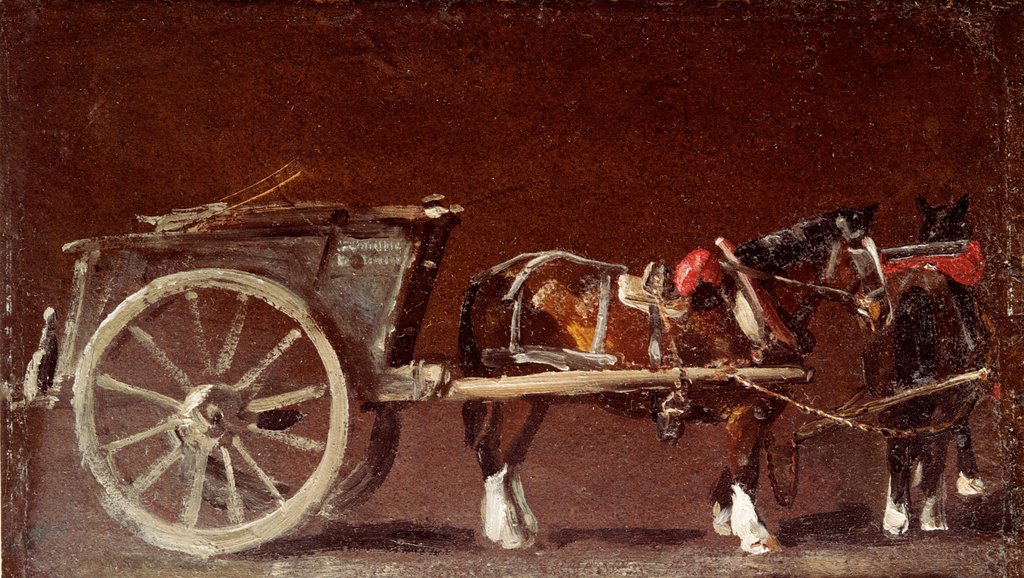 Detail of A cart & two horses by John Constable