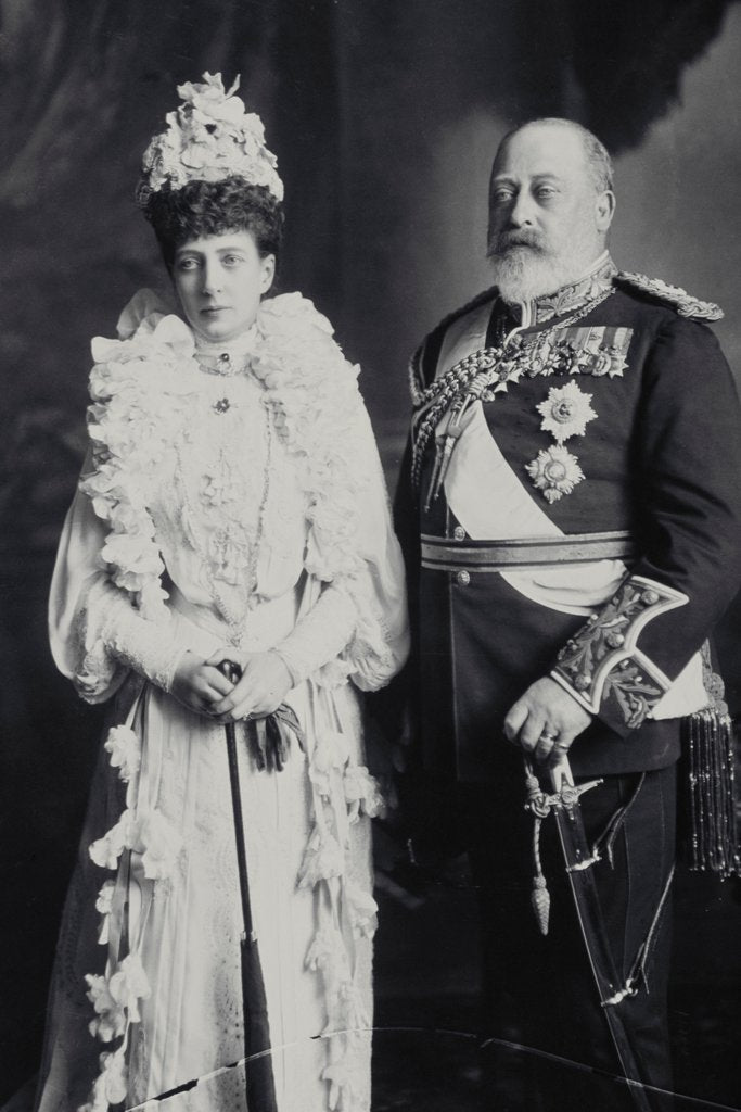 Detail of King Edward and Queen Alexandra during the royal couple's visit to Ireland by Lafayette Portrait Studios