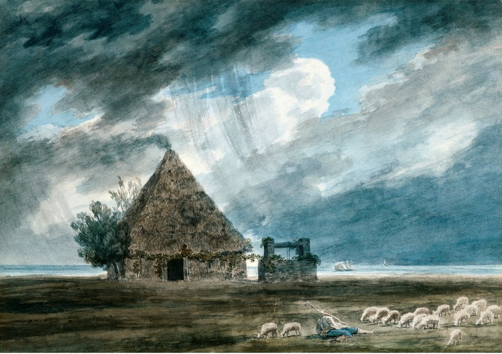 Detail of Shepherd's Hut between Naples and Portici by John Robert Cozens