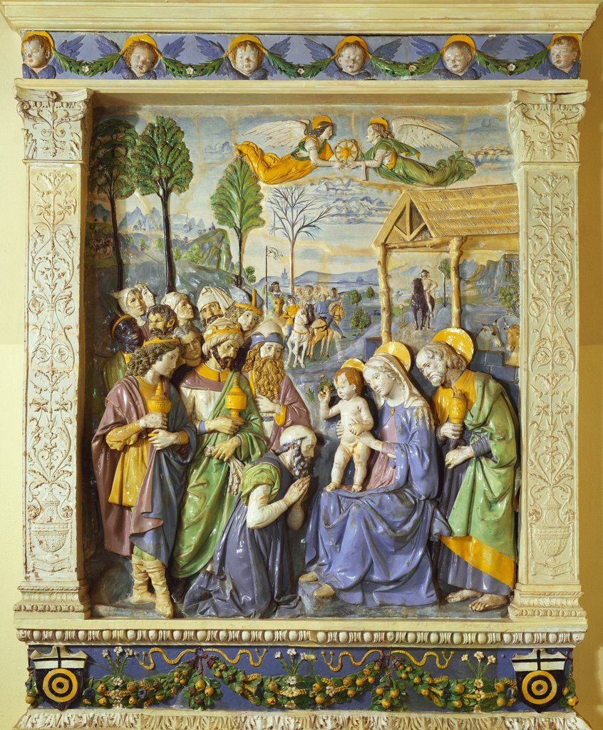 Detail of The Adoration of The Magi by Andrea Della Robbia
