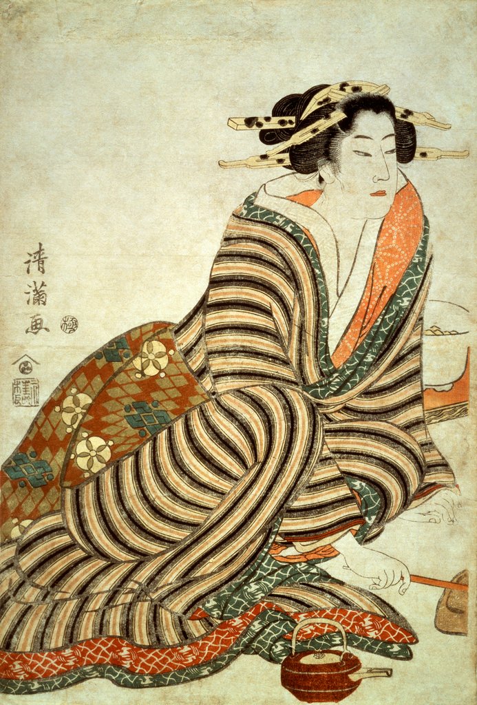 Detail of The Angry Drinker by Torii Kiyomitsu II
