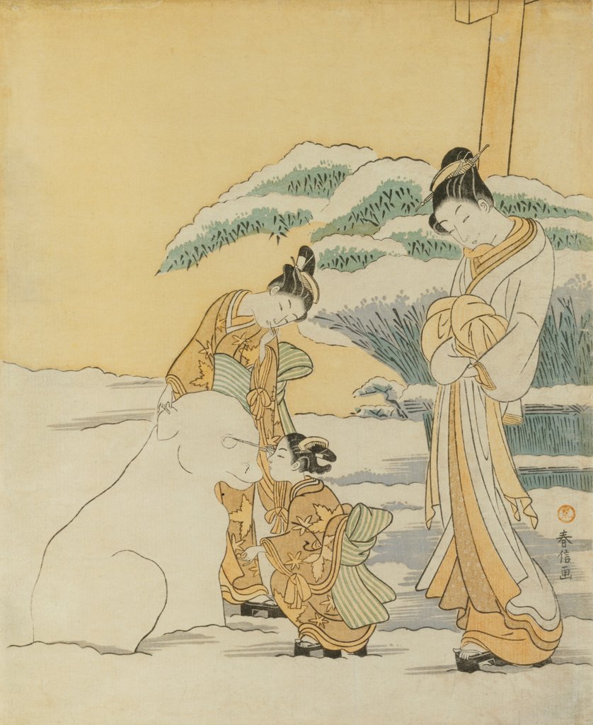 Detail of Snowdog by Suzuki Harunobu