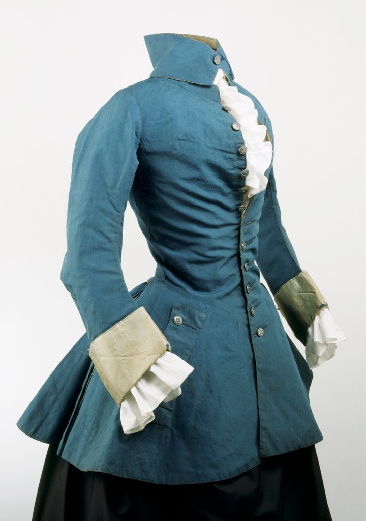 Detail of Blue camblet riding jacket. Britain, 1730-50 by Unknown