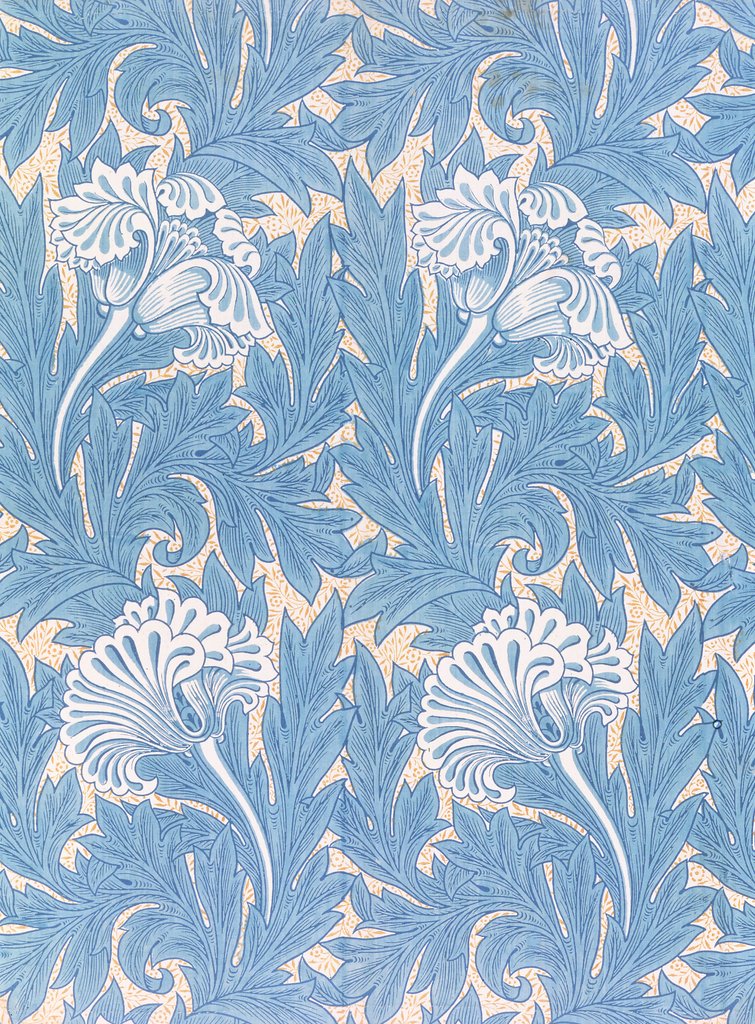 Detail of Tulip furnishing fabric by William Morris