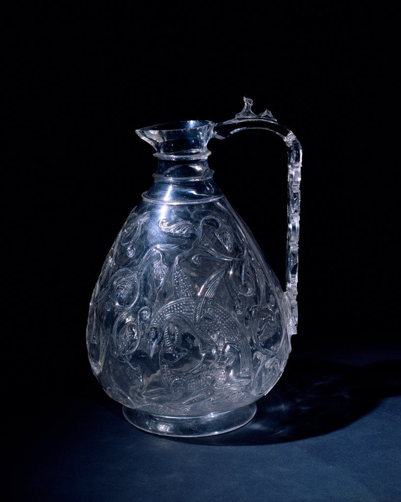 Detail of Rock crystal ewer with carved decoration. Probably Cairo, Egypt, 11th century by Unknown
