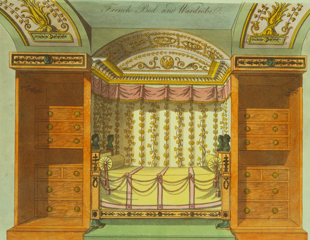 Detail of French bed and wardrobe by George Smith