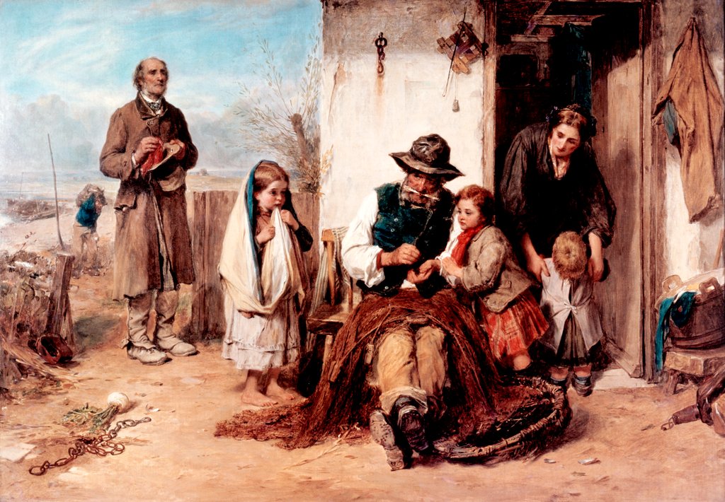 Detail of The Poor, The Poor Man's Friend by Thomas Faed