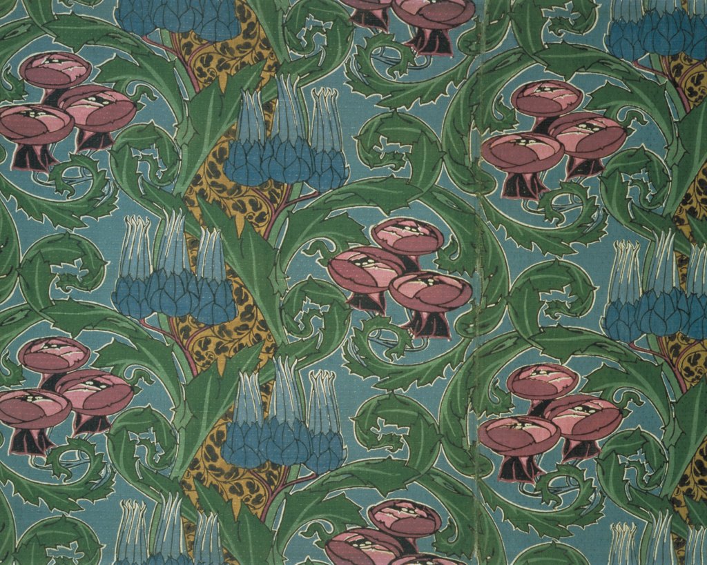 Detail of Thistle furnishing fabric by Harry Napper