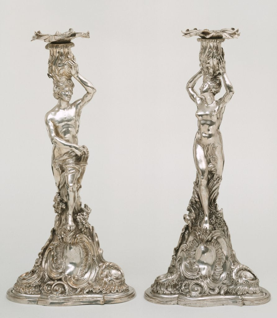 Detail of The Apollo & Daphne candlesticks by George Michael Moser