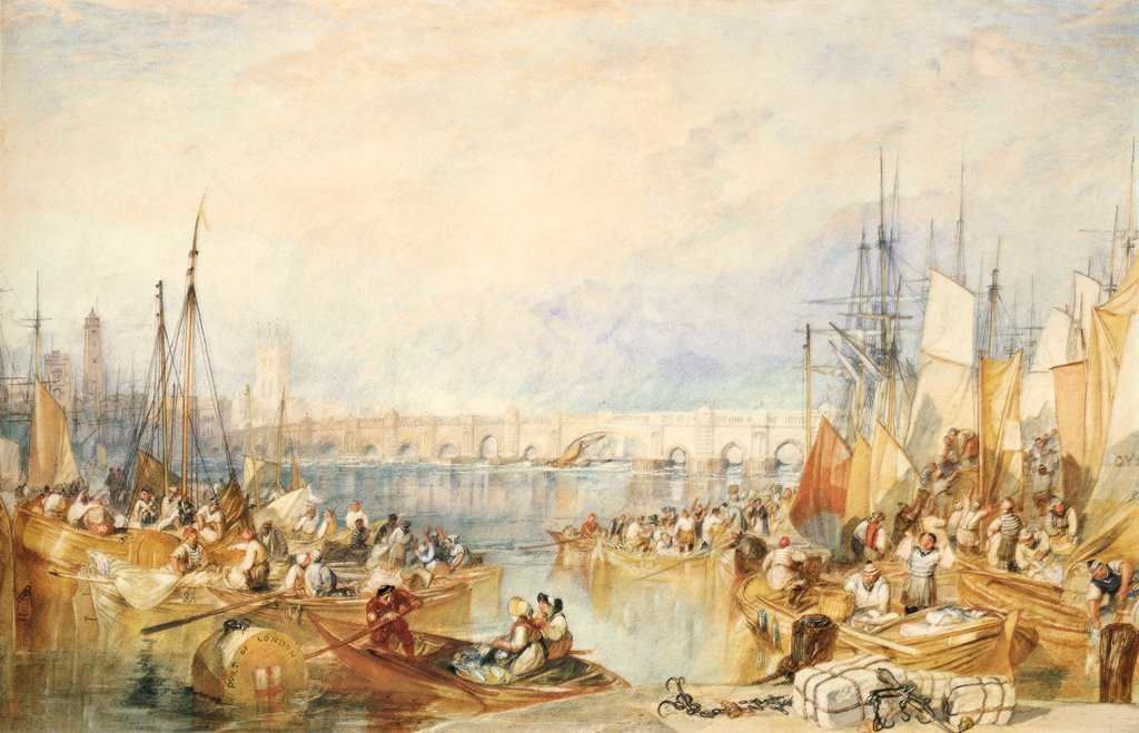 Detail of The port of London by Joseph Mallord William Turner