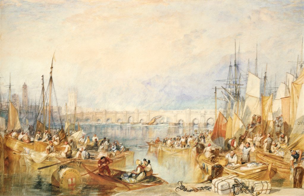 Detail of The port of London by Joseph Mallord William Turner