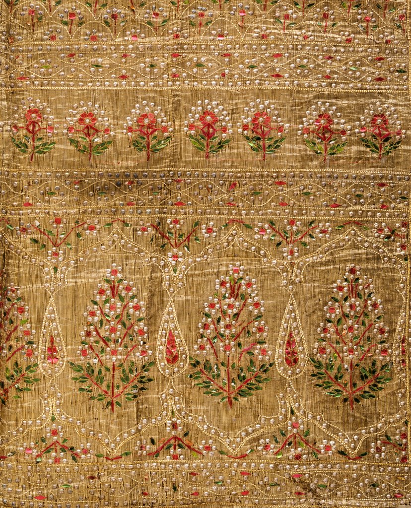 Detail of Embroidered shawl or dopatta by Anonymous