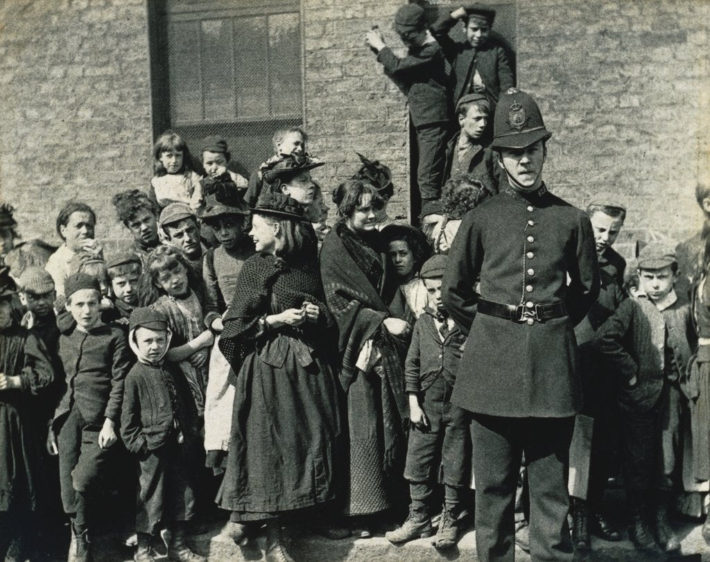Detail of The Crowd Waiting to See a Policeman's Funeral by Unknown