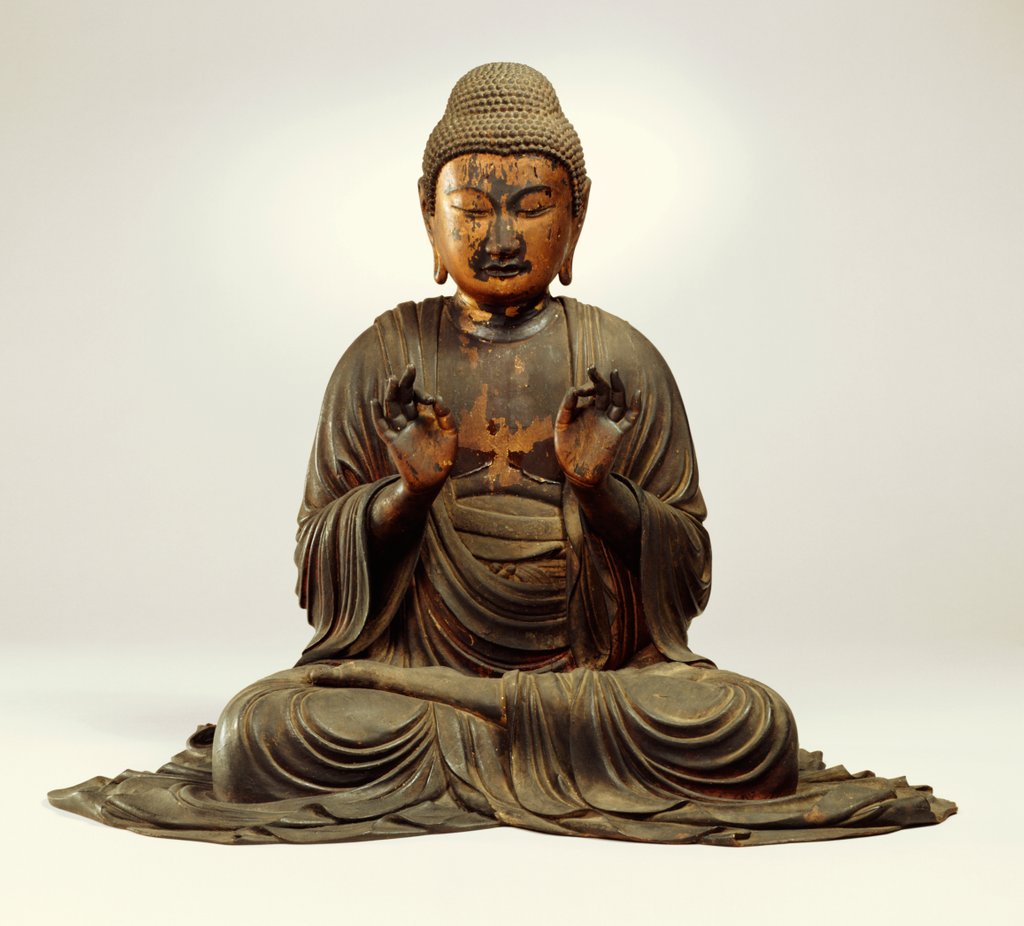 Detail of Seated figure of Amida Buddha. Japan, 13th century by Unknown