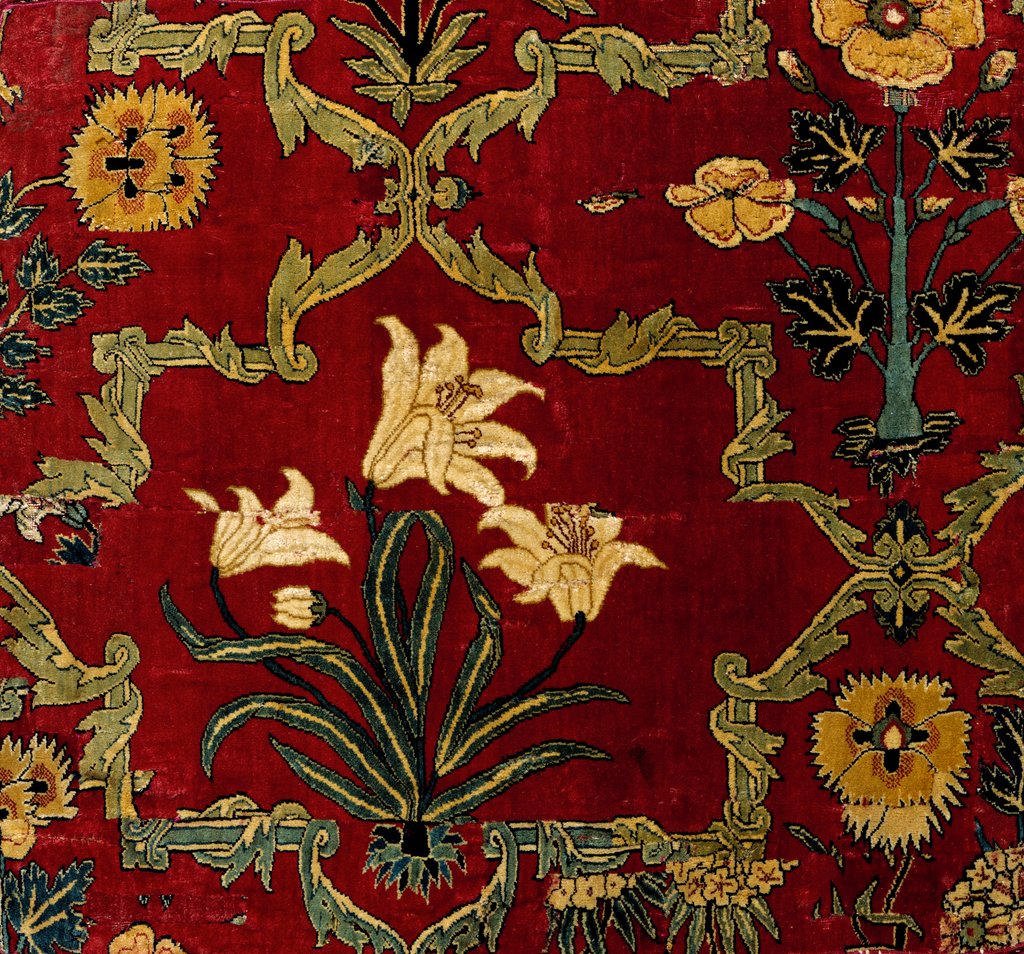Detail of Carpet fragment. Mughal, India, mid-17th century by Unknown