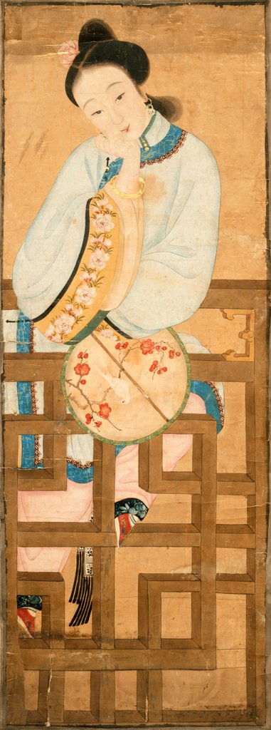 Detail of Lady holding fan. China, 19th century by Unknown