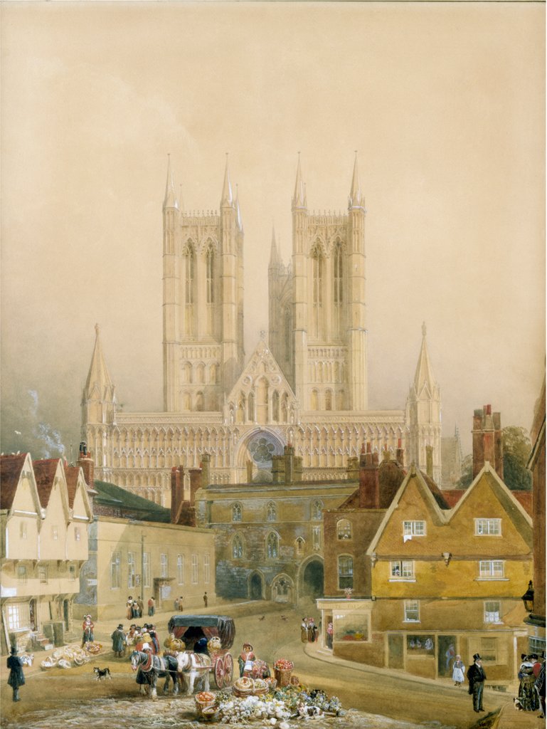 Detail of Lincoln Cathedral by Peter De Wint