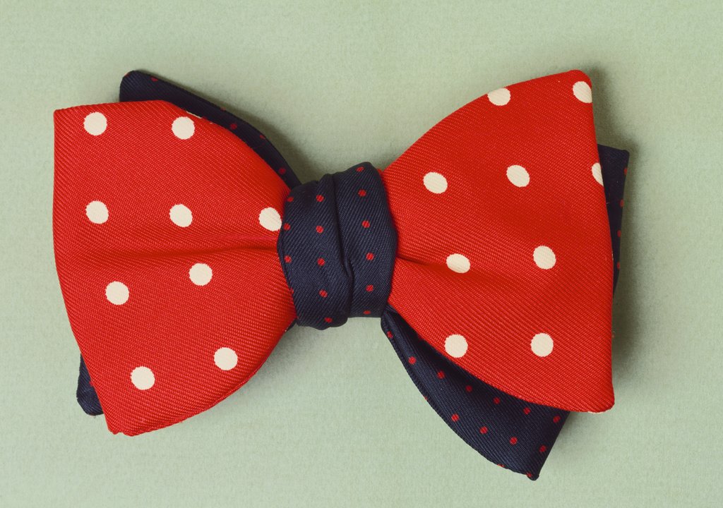 Detail of Two contrasting bow ties with poker dot pattern by Turnbull and Asser Ltd.