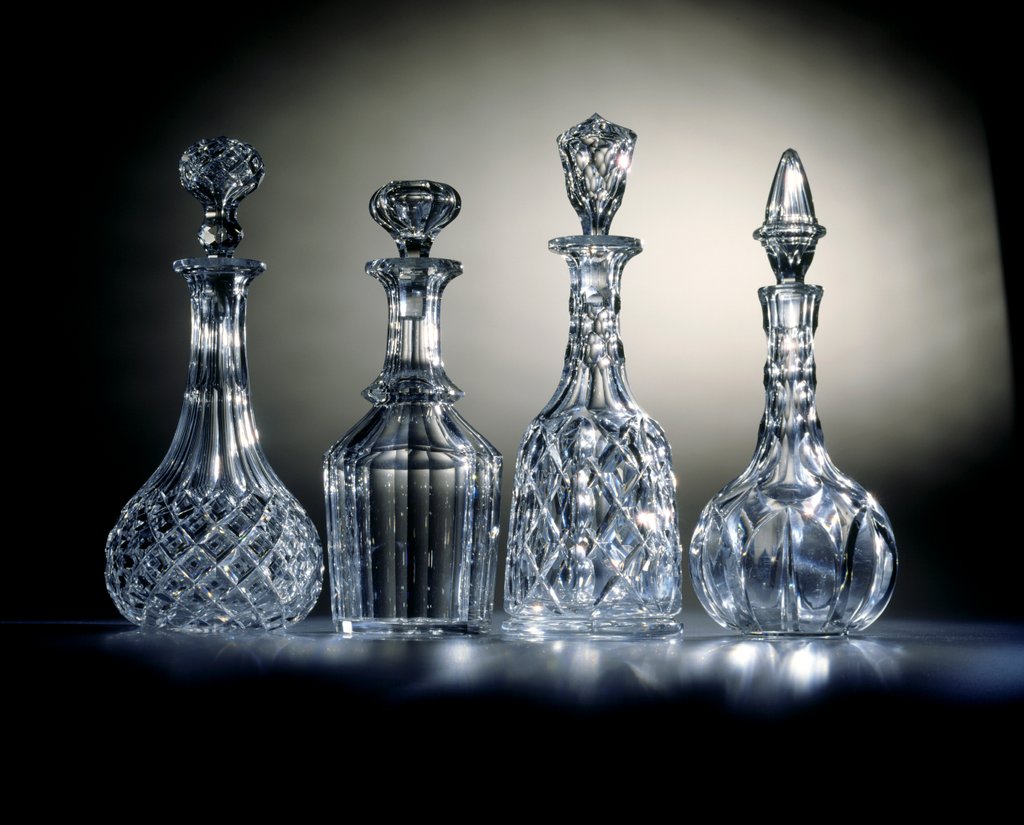Detail of Glass decanters by Unknown