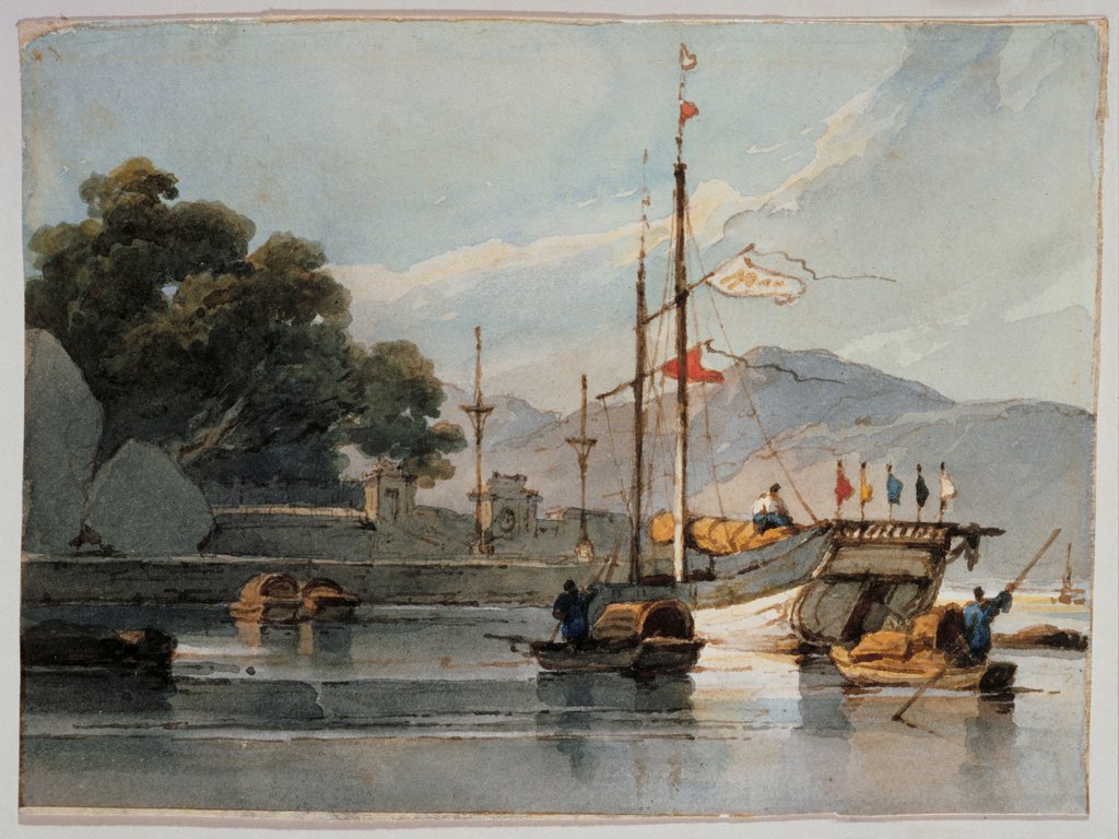 Detail of Shipping on a Chinese River by George Chinnery