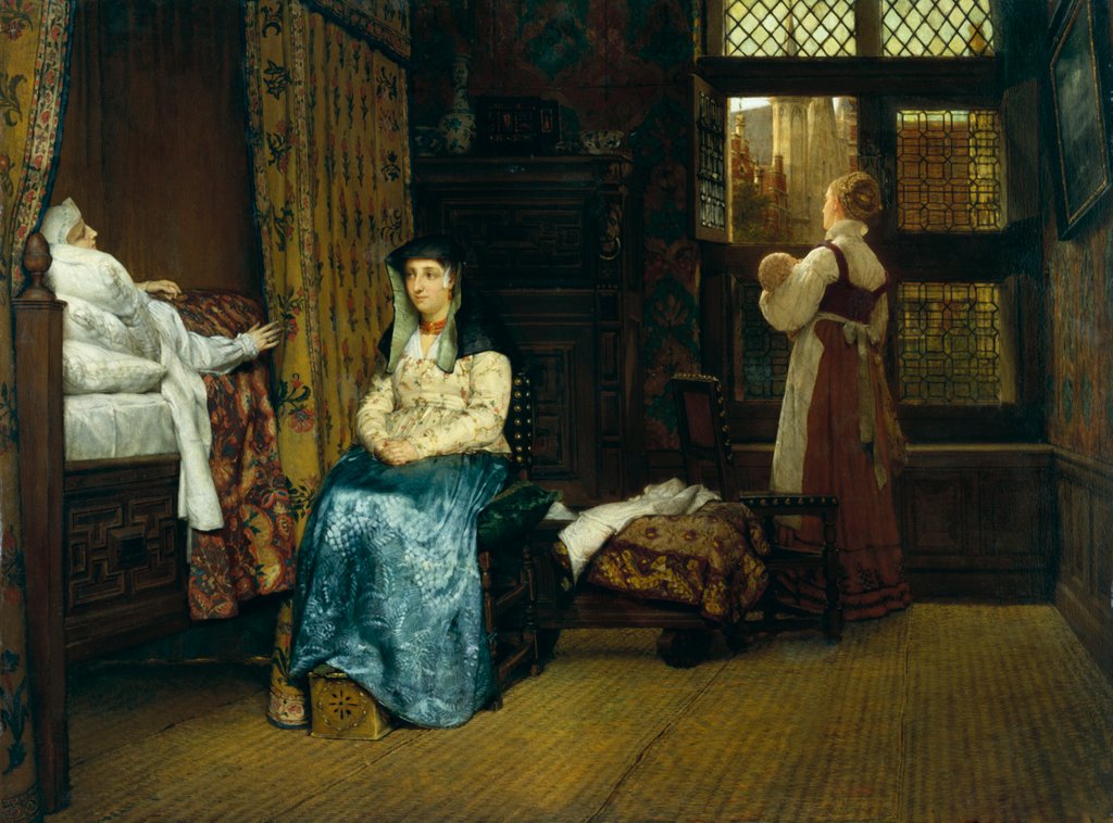 Detail of The Visit by Lawrence Alma-Tadema