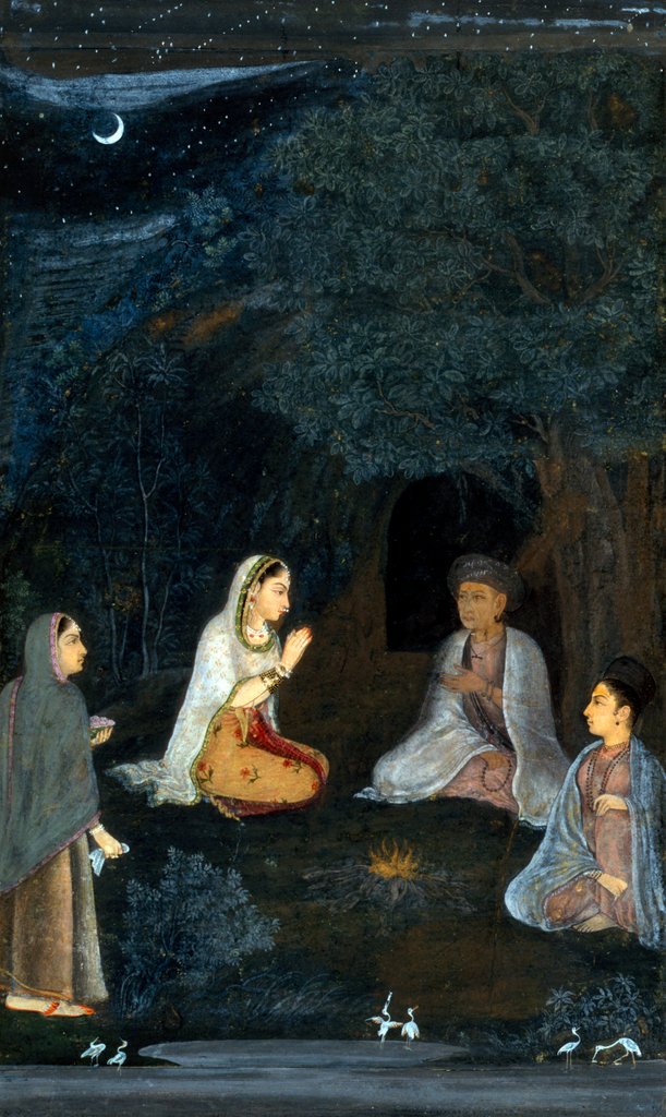 Detail of Lady Visiting an Ashram at Night. India, 18th century by Unknown