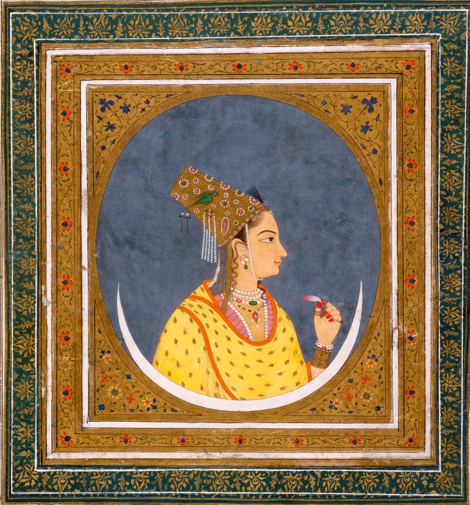 Detail of Lady with a lotus petal by Unknown