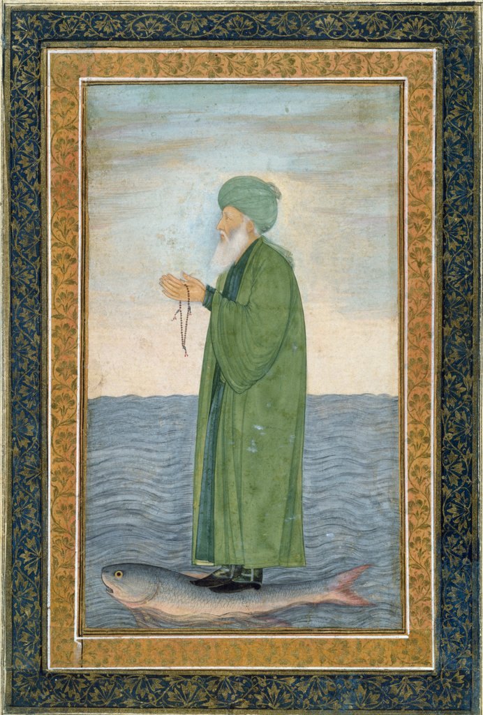 Detail of Khwaja Khizr Khan. Mughal, India, 18th century by Unknown