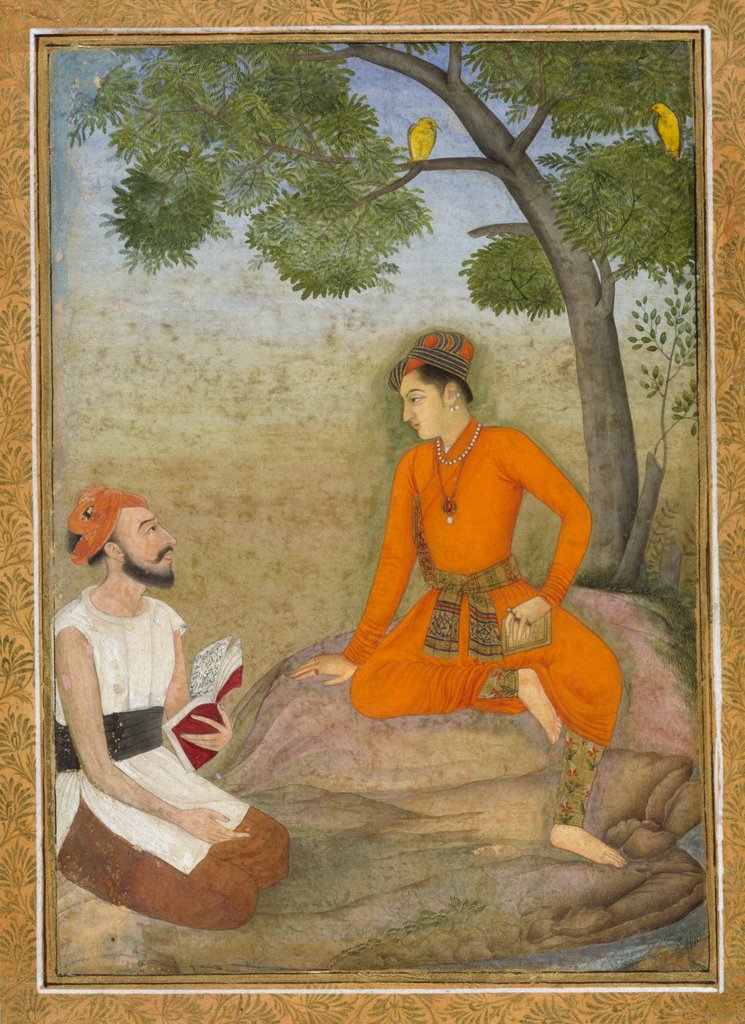 Detail of A Prince and a religious man by Unknown