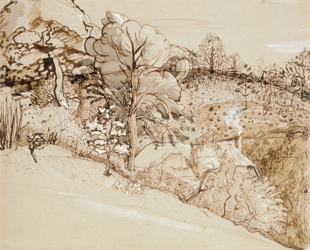 Detail of The Primitive Cottage by Samuel Palmer