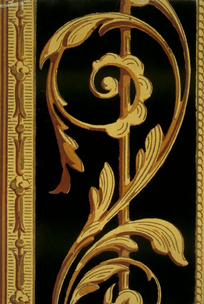 Detail of Colour print from flock wallpaper. England, late 19th century by Unknown