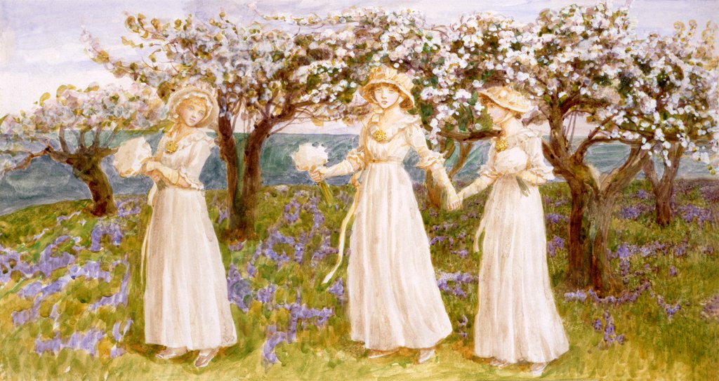 Detail of The Three Girls in White by Kate Greenaway