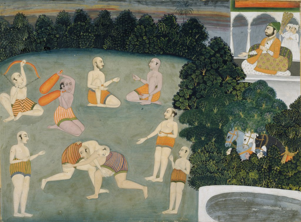 Detail of Wrestlers watched by a Prince by Unknown