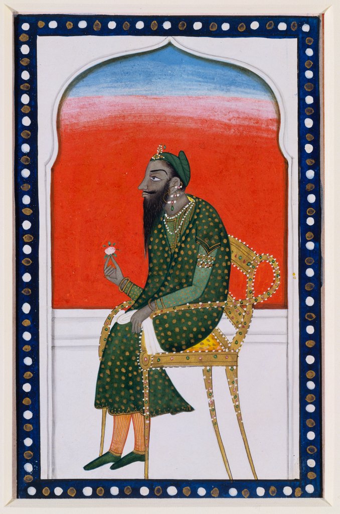 Detail of Kharak Singh, 2nd Maharaja of Lahore. Punjab Plains, Pakistan, mid-19th century by Unknown