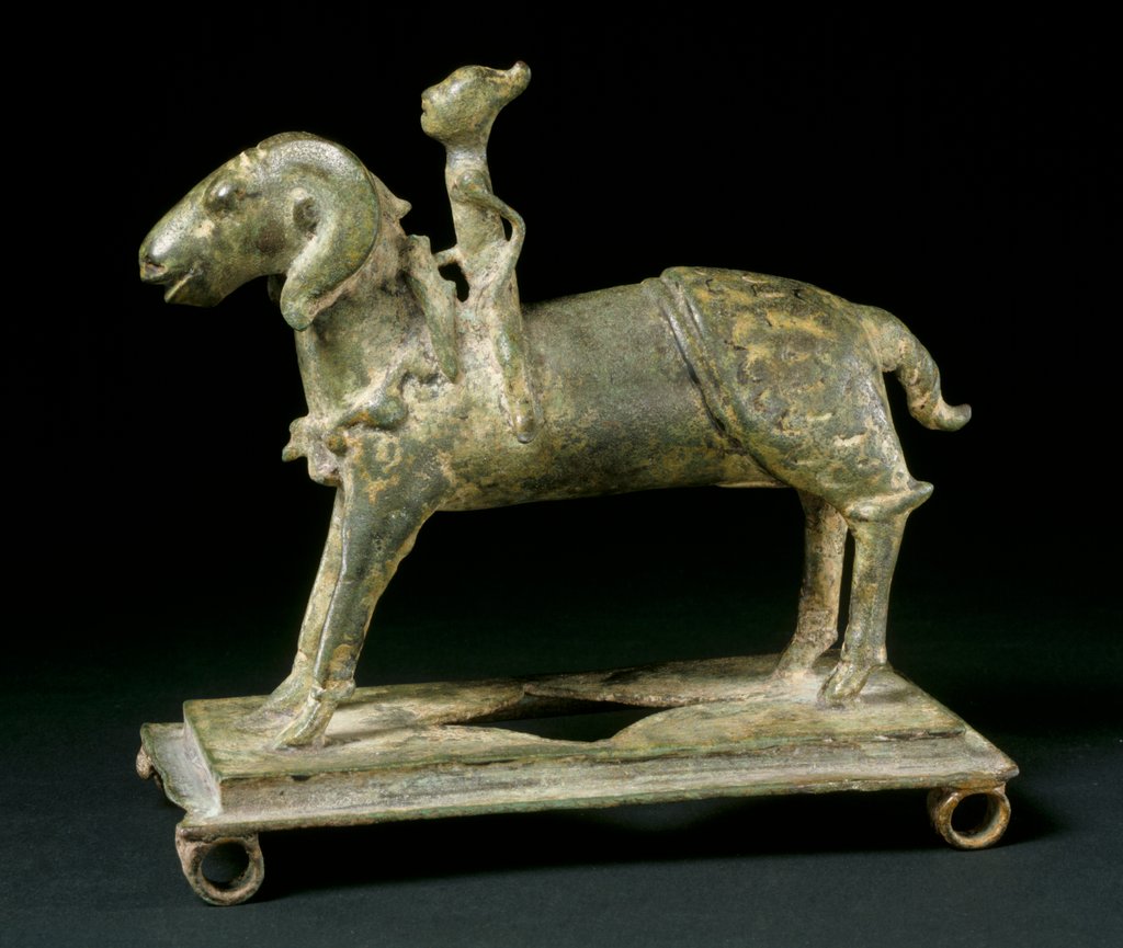 Detail of Ram and rider. Majapahit, Java, 14th-15th century by Unknown